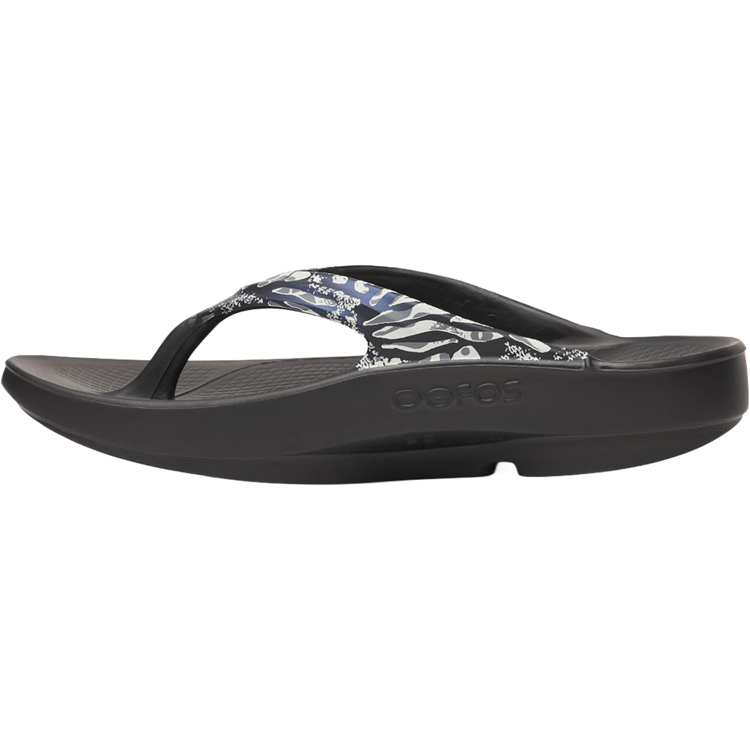 Womens Oofos Oofos OOLala Limited Women's Recovery Slide Sandals Black Combo Camo Black Combo Camo