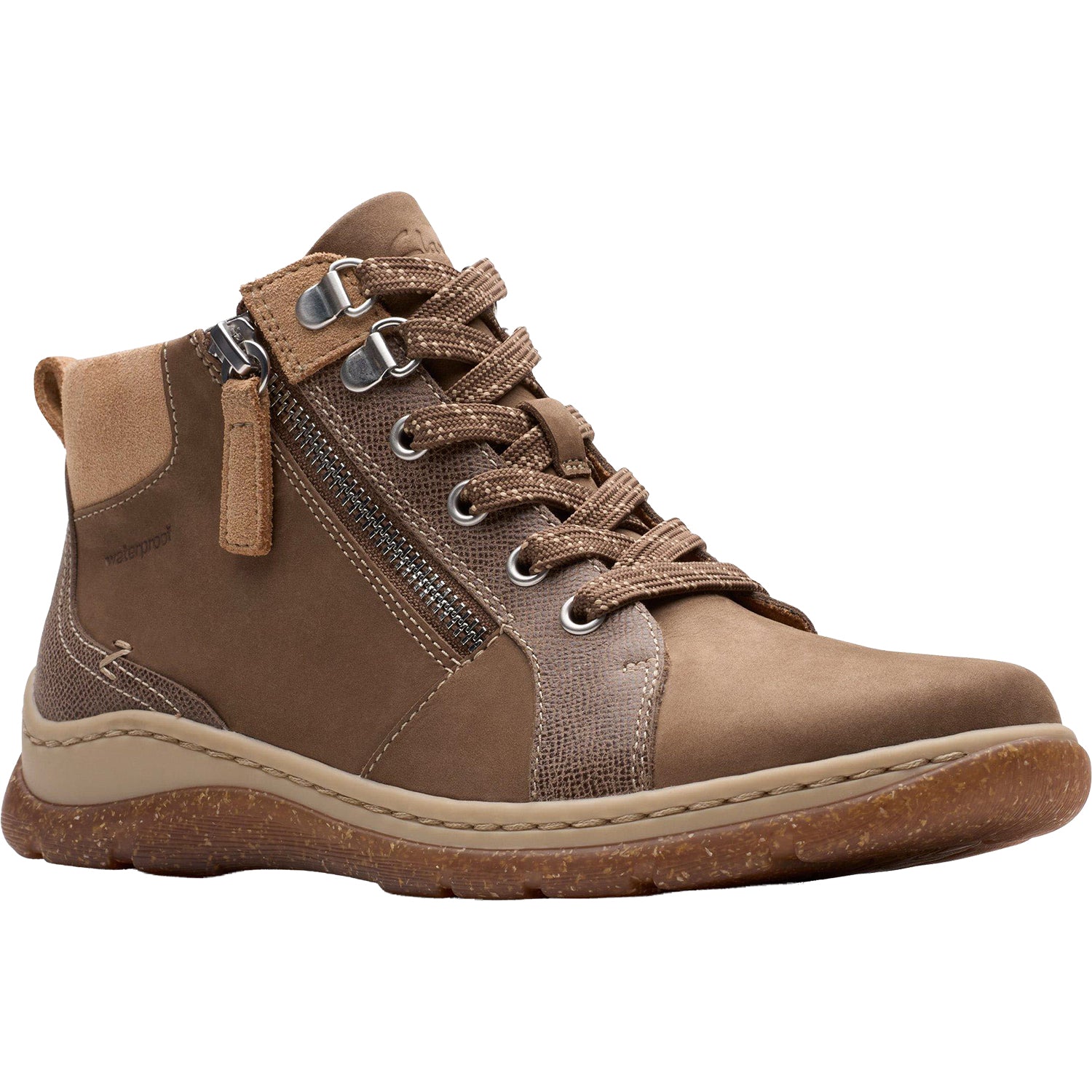 Clarks Orlene Top Waterproof - Stivali Chelsea Donna In Pelle E Nabuk Impermeabile, Suola In TPR Effetto Riso - 2