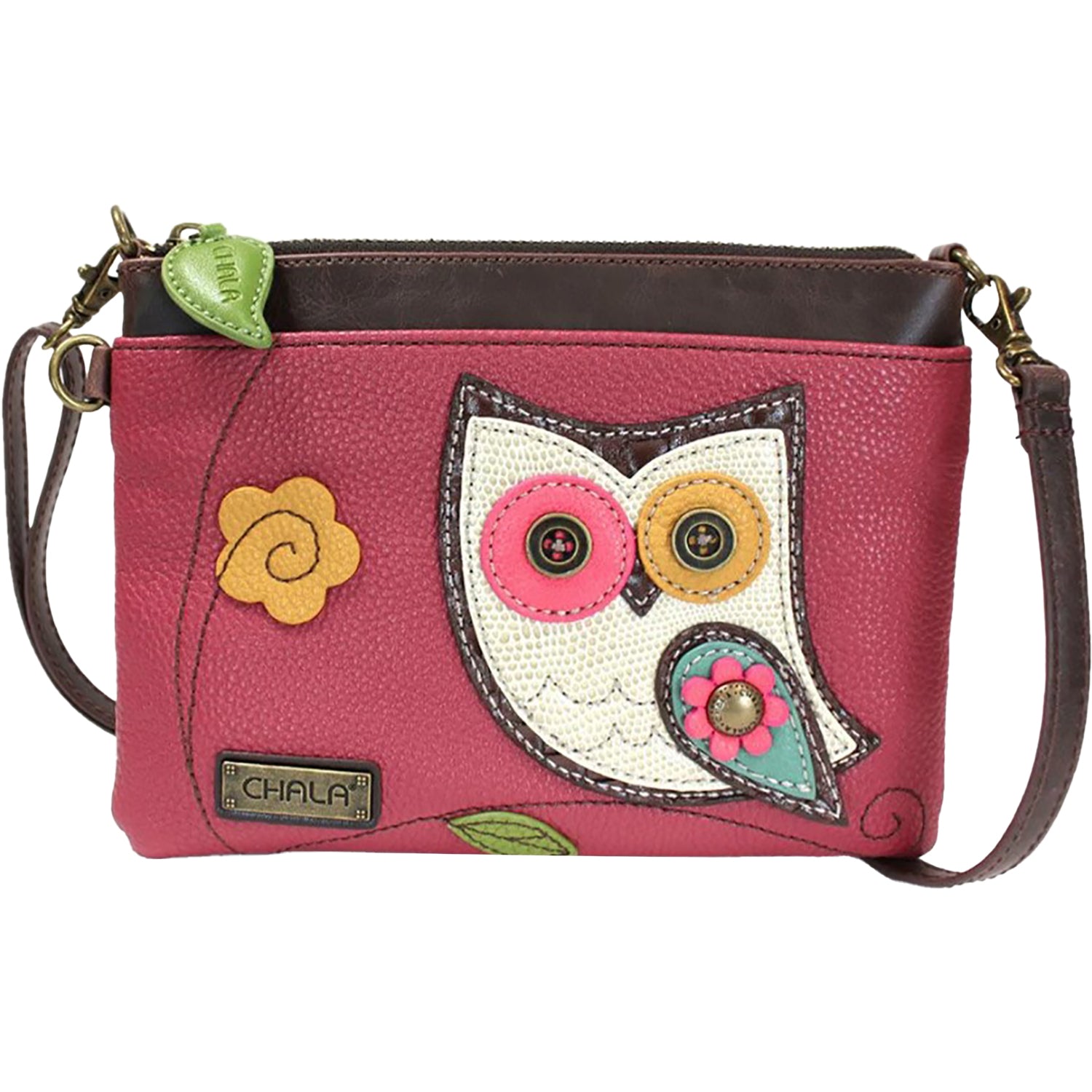 Chala Chala Owl Mini Crossbody Handbag Dark Pink Dark Pink