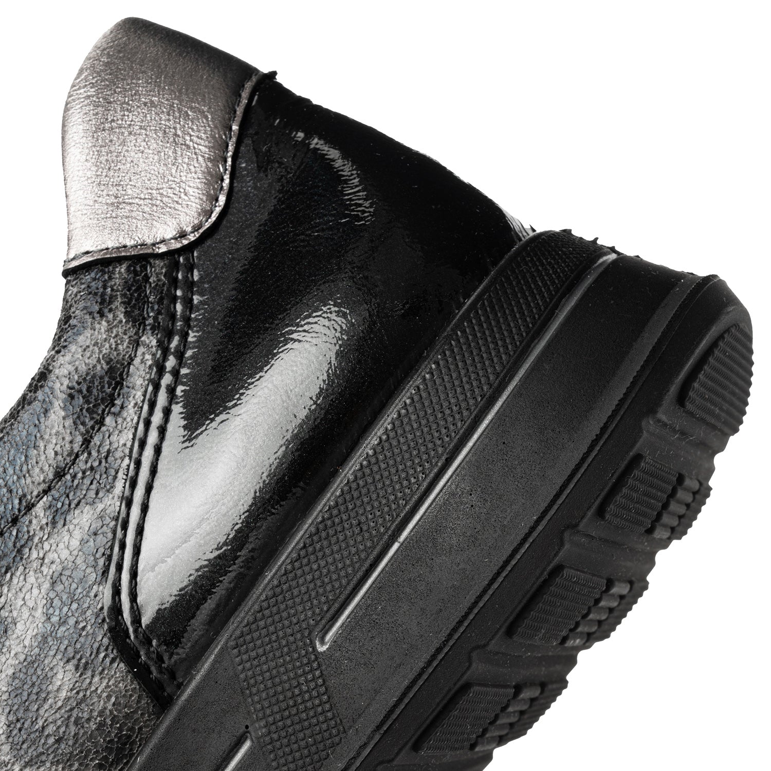 Womens Ara shoes Ara Oleanna Women's Sporty Lace Up Shoes Black/Steel Leopard Shiny Leather Ara Oleanna | Women's Casual Lace-Up Sporty | Footwear etc.