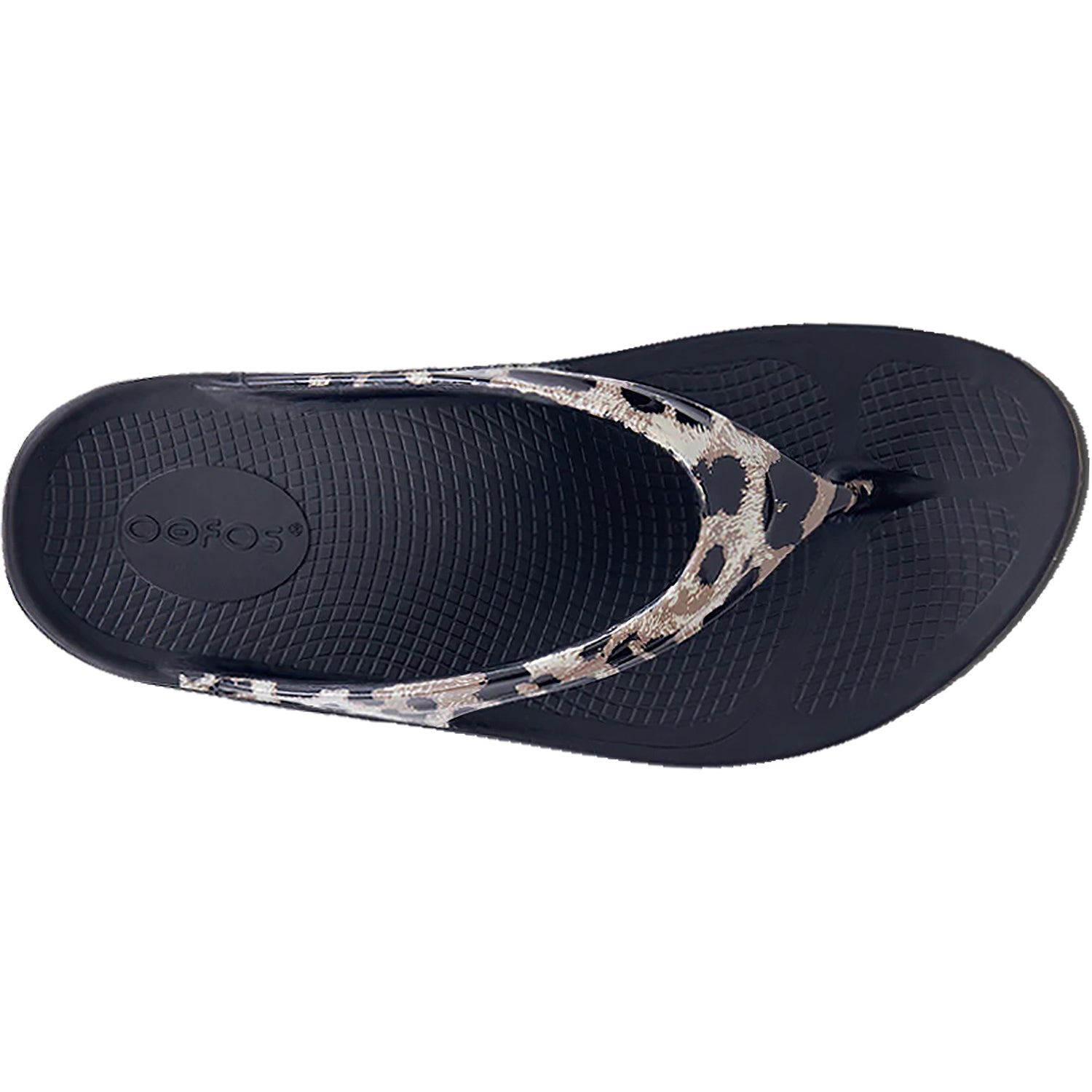 [OOFOS]ウーフォスOOLALA BLACK LEOPARD FLIP FLOP Oofos OOlala Women's Sandals Limited Edition Leopard Strap