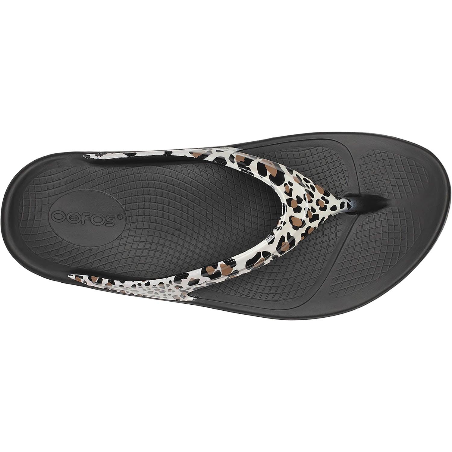 Womens Oofos OOFOS OOLala Limited Women's Recovery Slide Sandals Leopard Leopard
