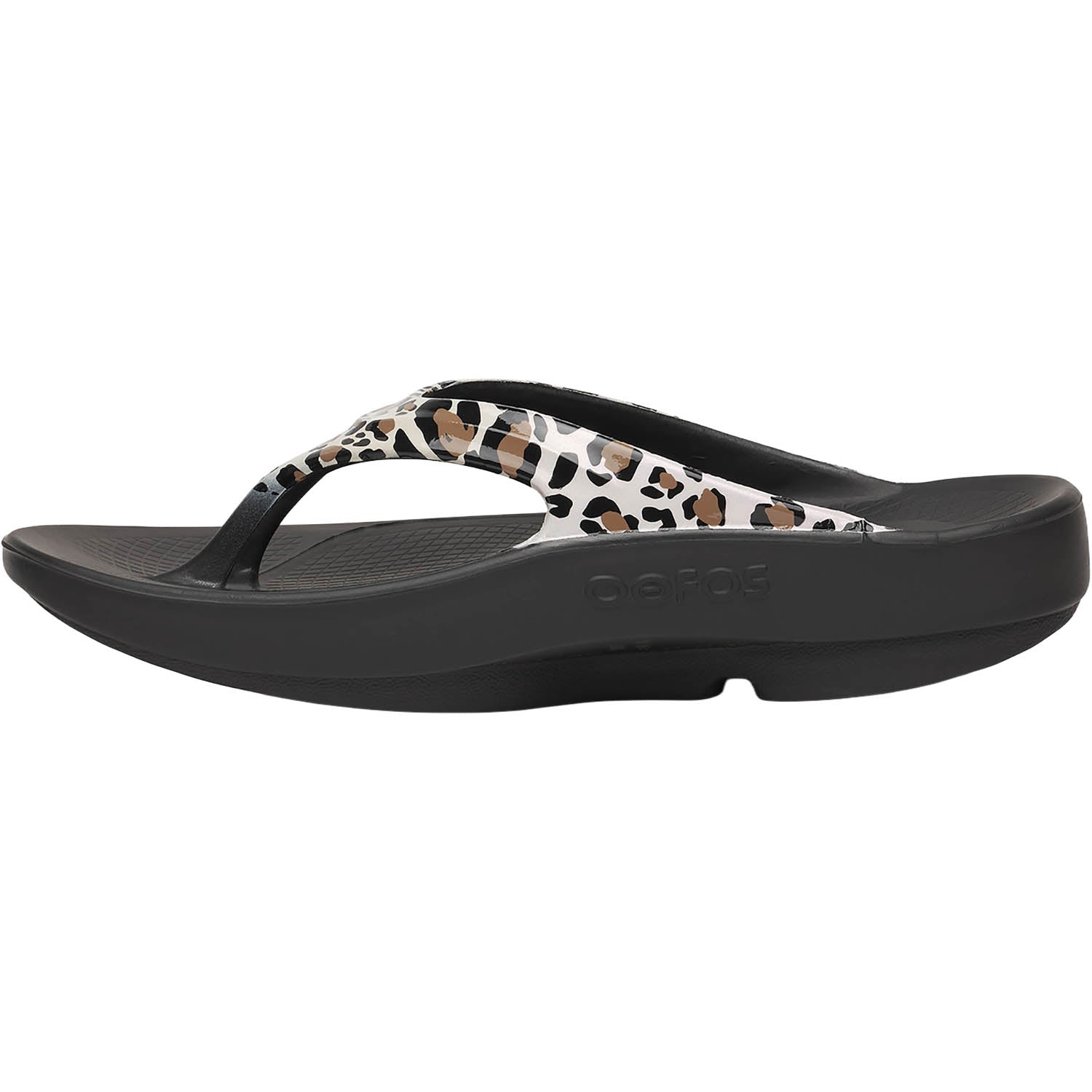 Womens Oofos OOFOS OOLala Limited Women's Recovery Slide Sandals Leopard Leopard