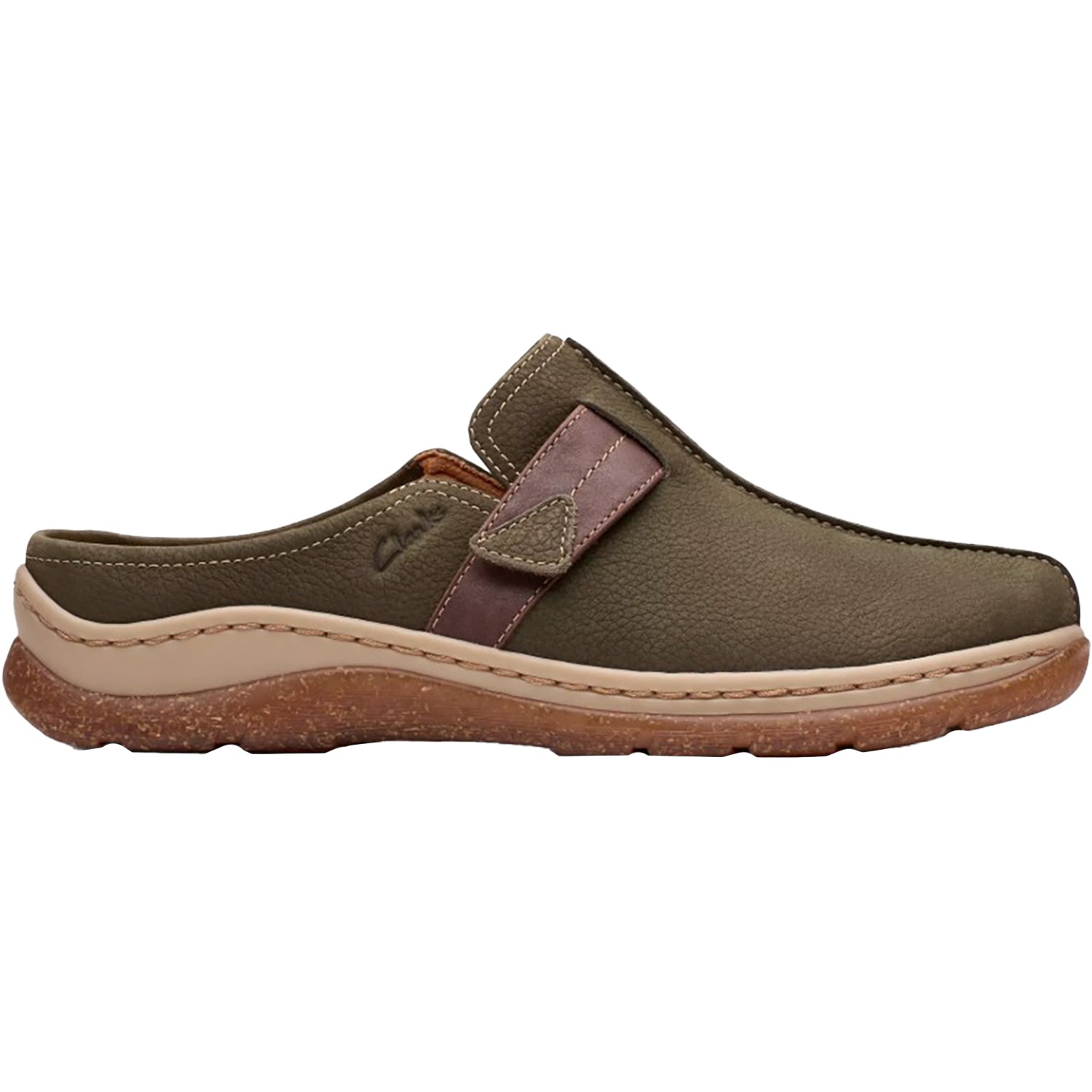 Womens Clarks Clarks Orlene Clog Women's Open Back Clogs Olive Combi Nubuck Olive Combi Nubuck