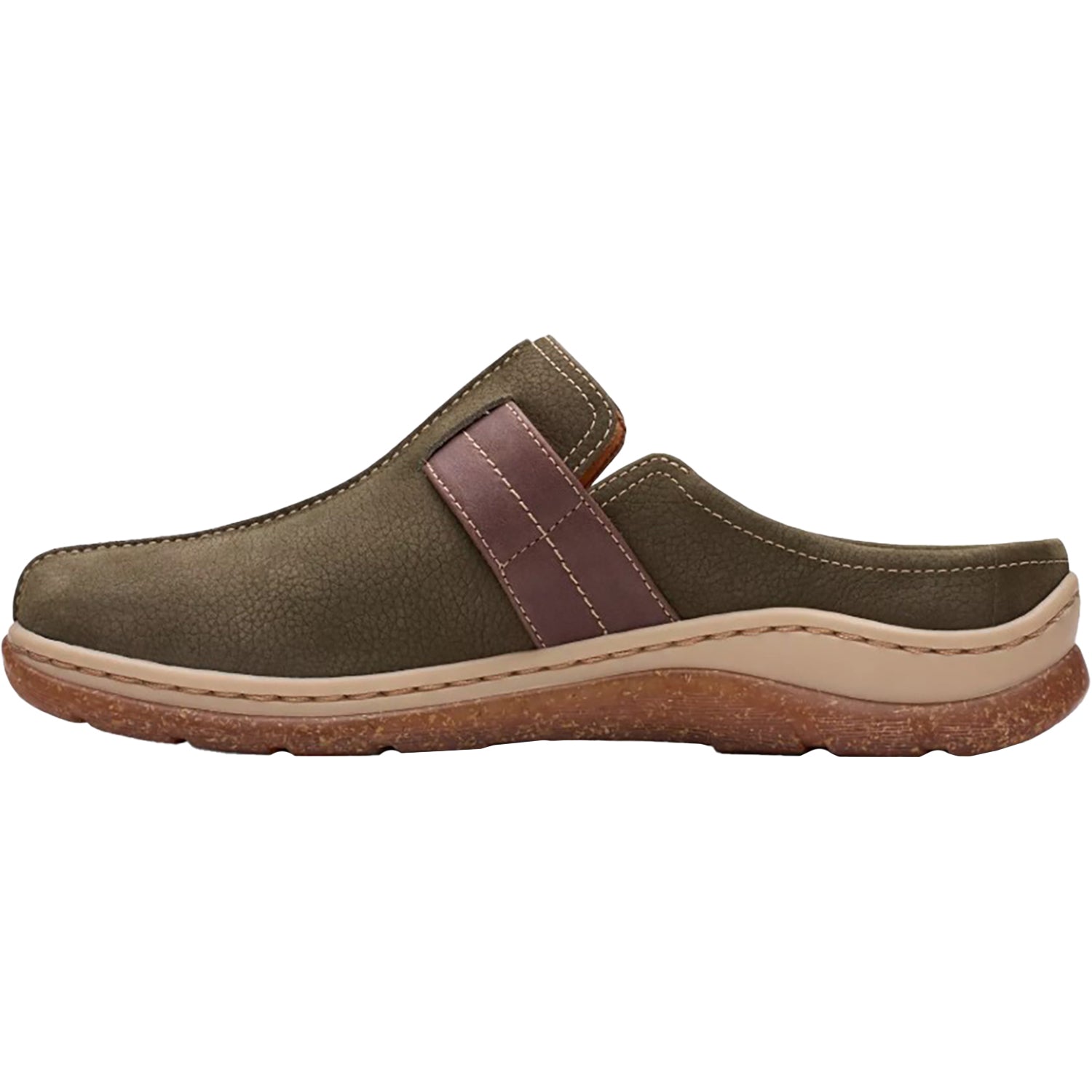 Womens Clarks Clarks Orlene Clog Women's Open Back Clogs Olive Combi Nubuck Olive Combi Nubuck