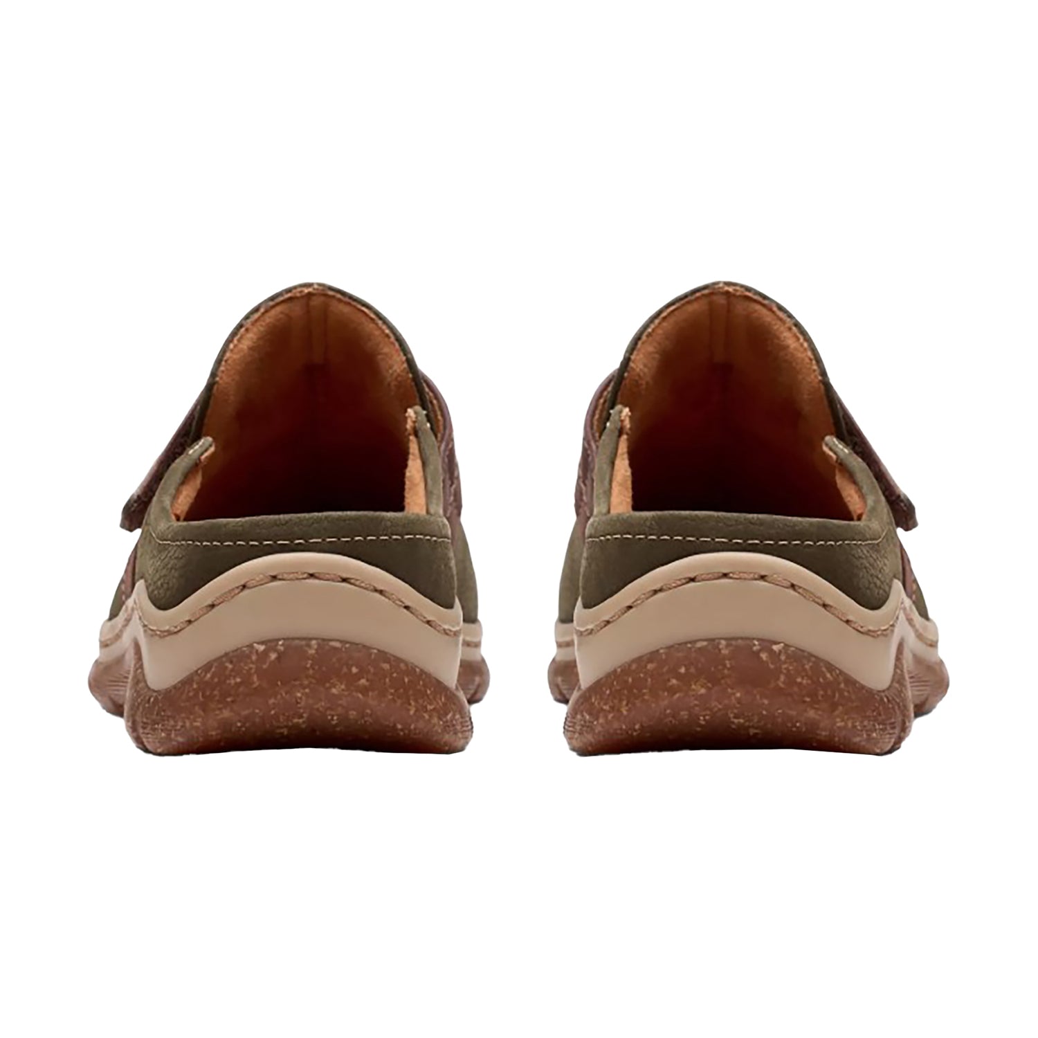 Womens Clarks Clarks Orlene Clog Women's Open Back Clogs Olive Combi Nubuck Olive Combi Nubuck