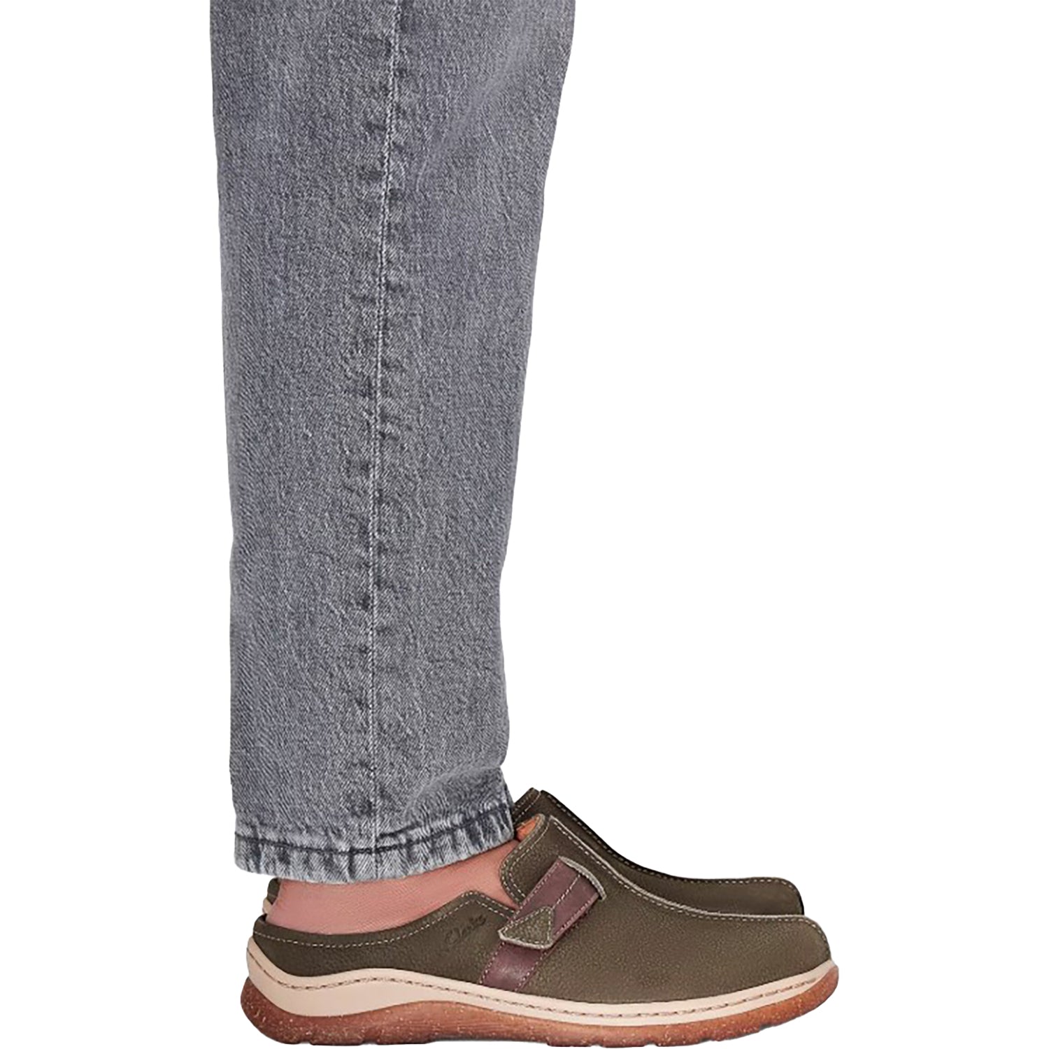 Womens Clarks Clarks Orlene Clog Women's Open Back Clogs Olive Combi Nubuck Olive Combi Nubuck