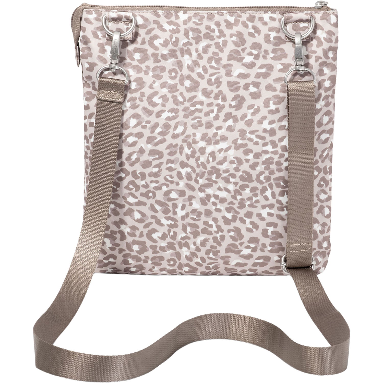 Womens Baggallini Baggallini Out and About Crossbody Handbag Mocha Cheetah Print Mocha Cheetah Print