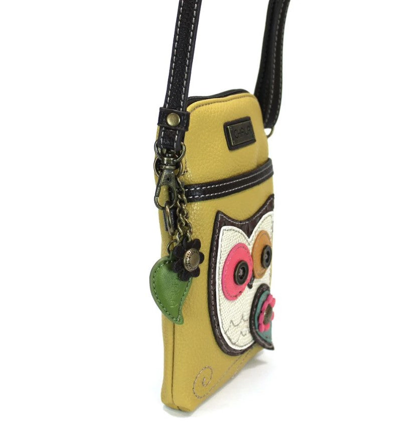 Chala Chala Owl Cellphone Crossbody Handbag Mustard Mustard