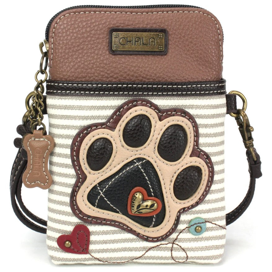 Chala Chala PaWaterproofrint Cell Phone Crossbody Handbag Gray Stripe Gray Stripe