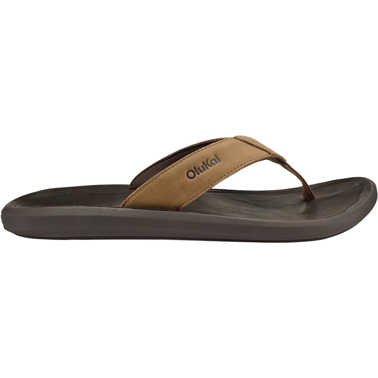Mens Olukai OluKai Pili Men's Thong Sandals Tan/Dark Java Tan/Dark Java