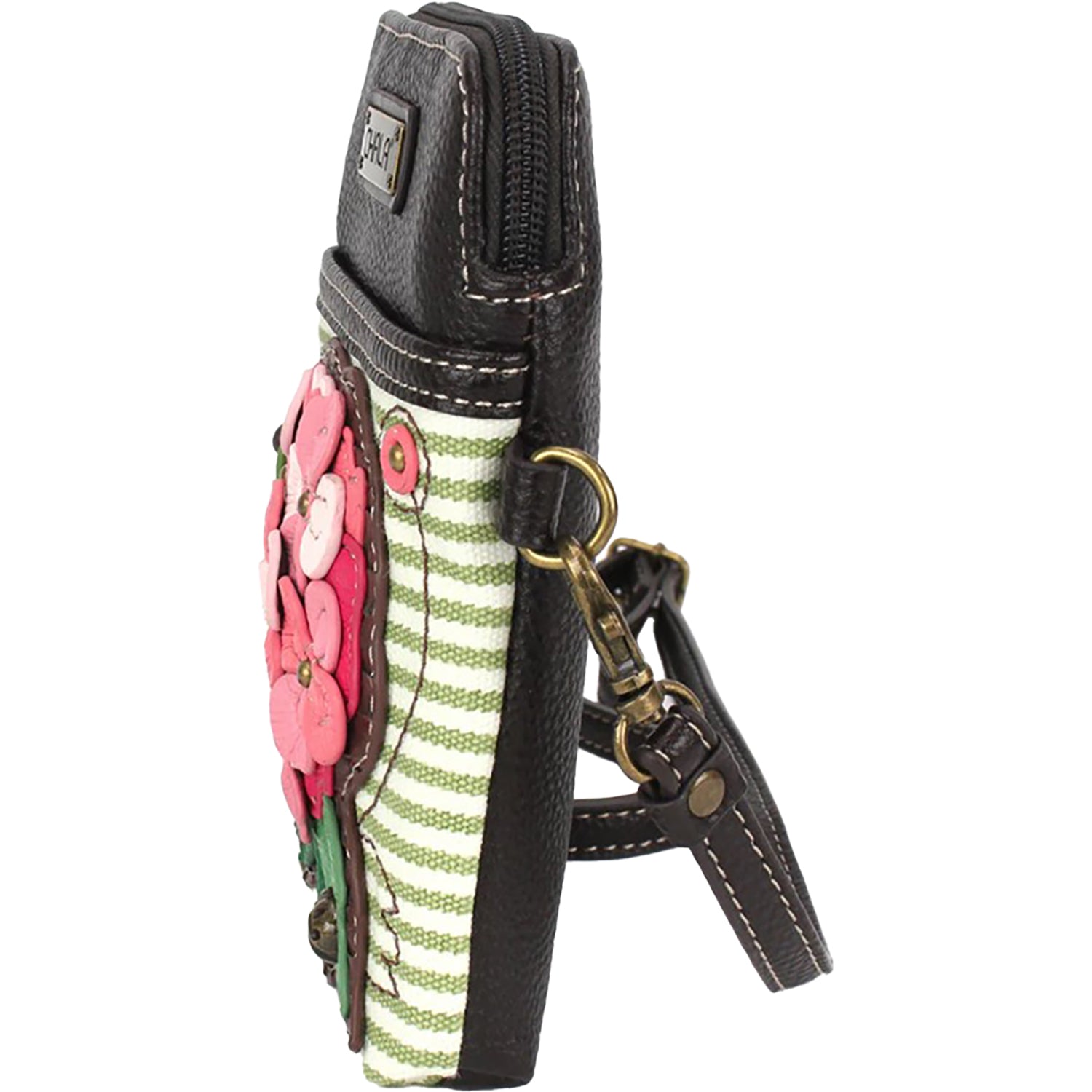 Womens Chala Chala Hydrangea Cellphone Crossbody Handbag Green Stripe Green Stripe