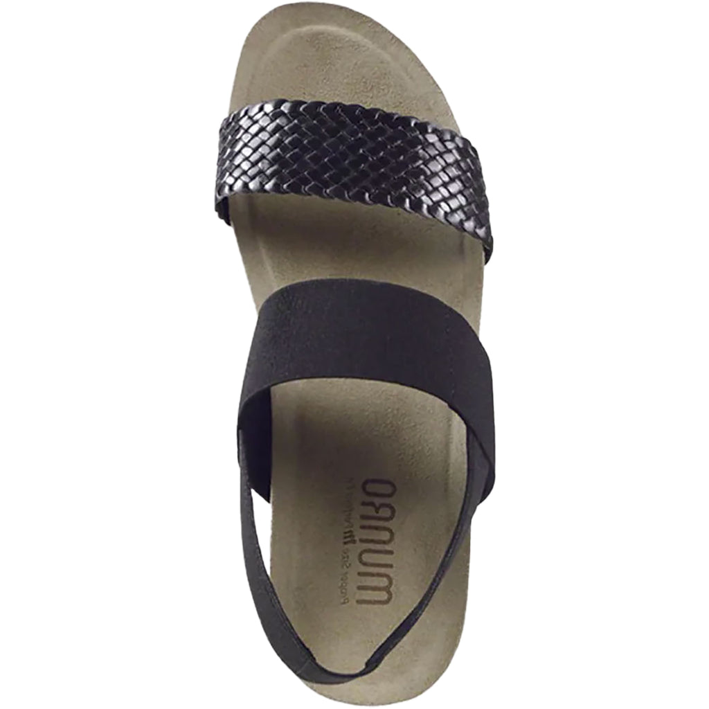 Womens Munro Women's Munro Pisces Black Woven Leather Black Woven Leather