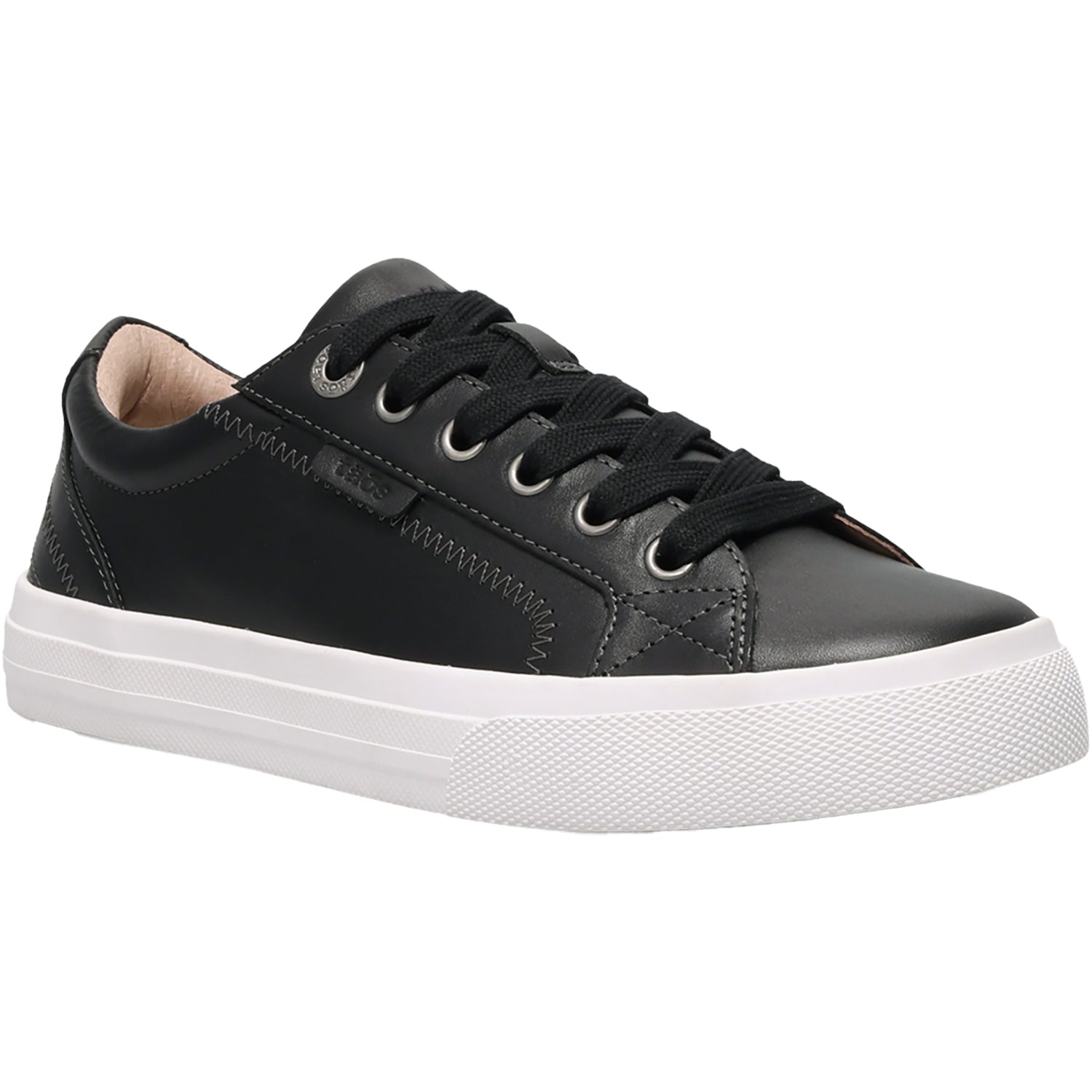 Womens Taos Taos Plim Soul Lux Women's Lace Up Shoes Black/White Leather Black/White Leather