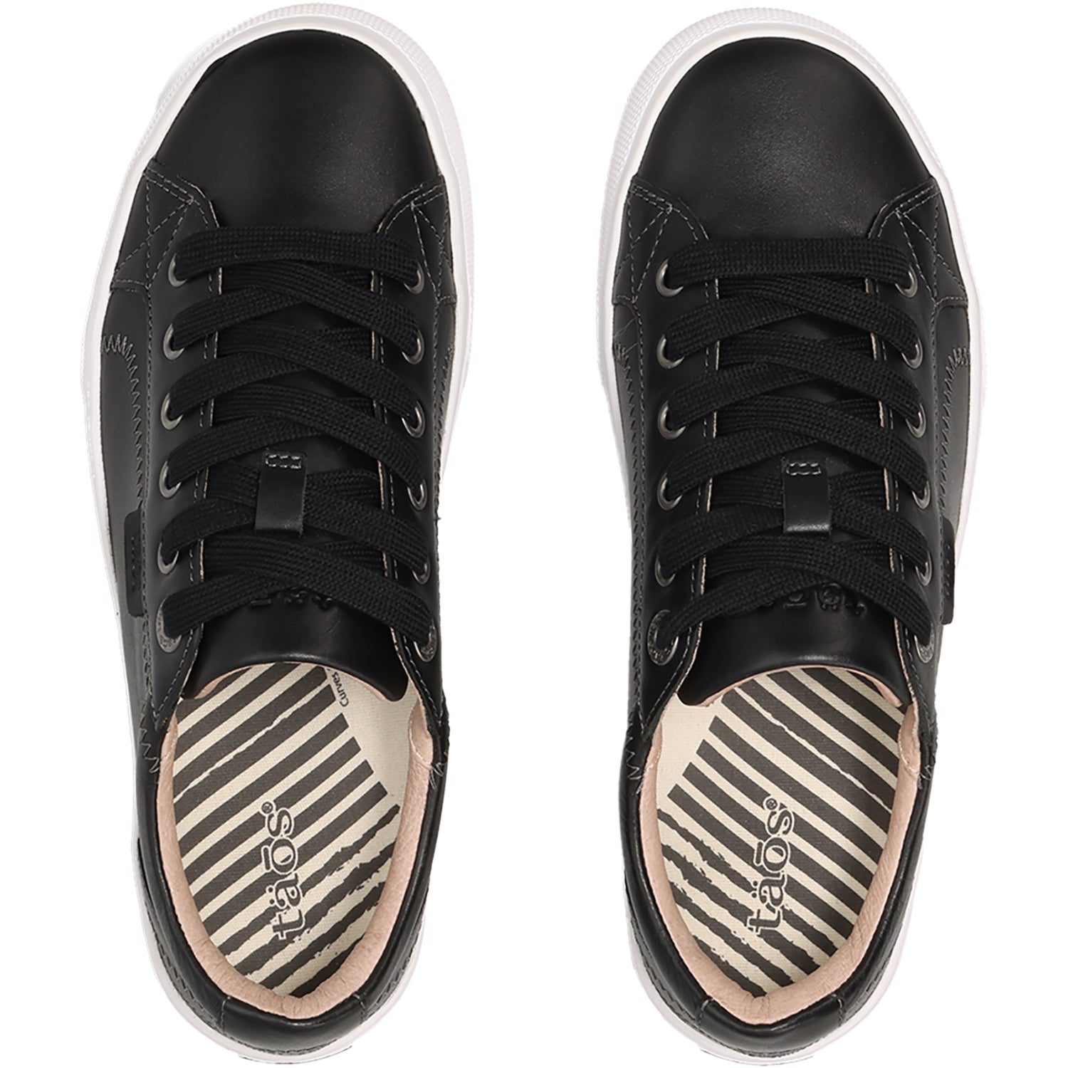 Womens Taos Taos Plim Soul Lux Women's Lace Up Shoes Black/White Leather Black/White Leather