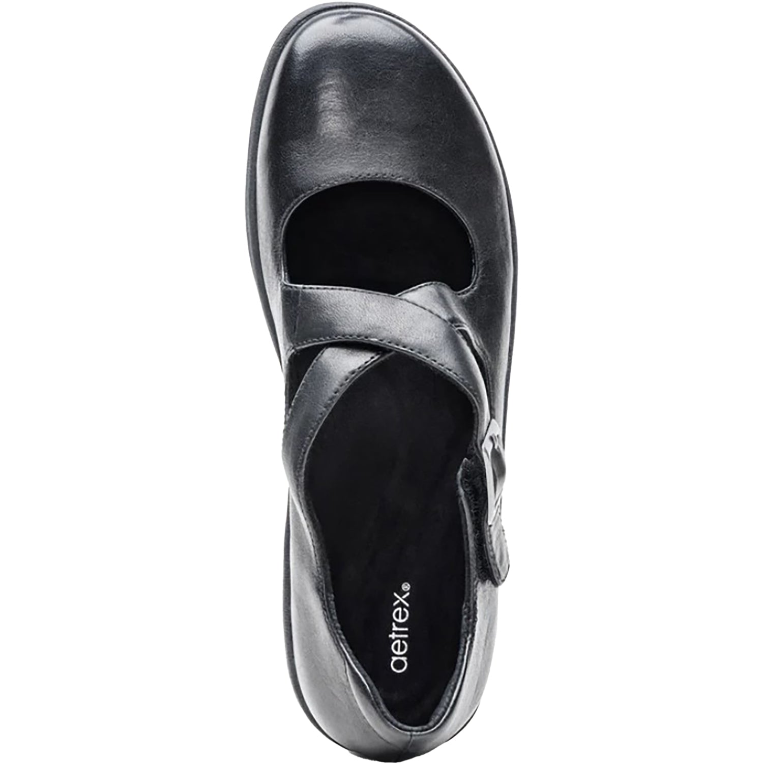 Womens Aetrex Aetrex Paisley Women's Mary Janes Black Leather Black Leather
