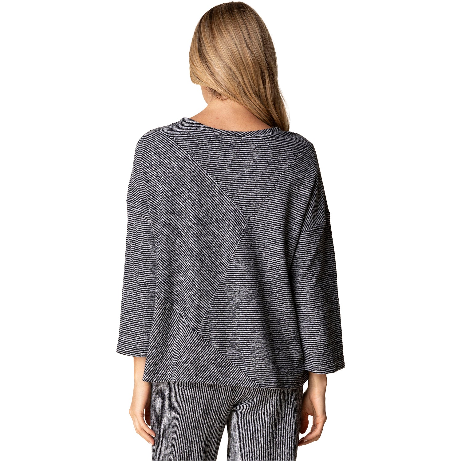 Womens Habitat Habitat Pasadena Knit Pacific Seamed Top Women's Long Sleeve Top Black Black