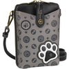 Womens Chala Chala Paw Print Snap Crossbody Handbag Grey Grey