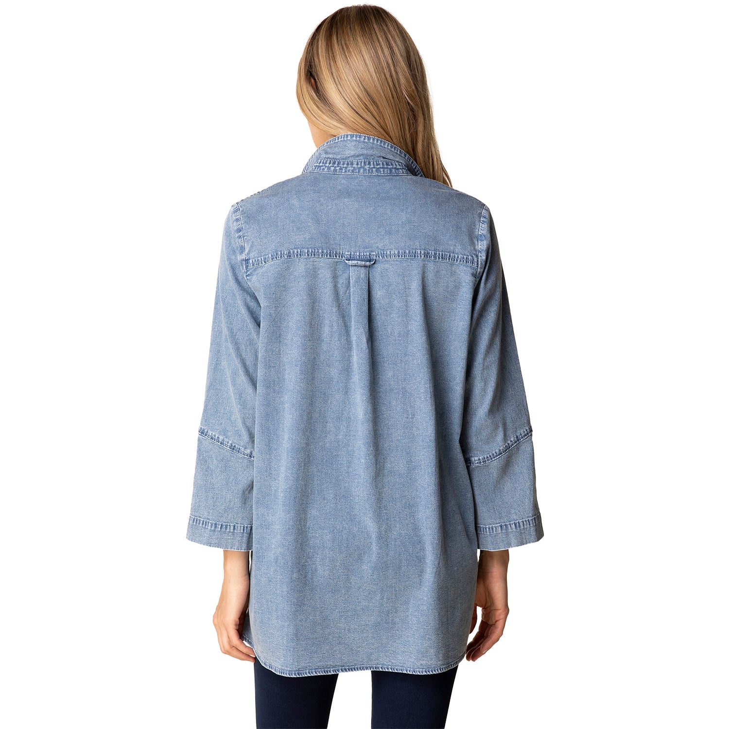 Womens Habitat Habitat Perfect Travel Side Button Tunic Women's Light Denim Light Denim