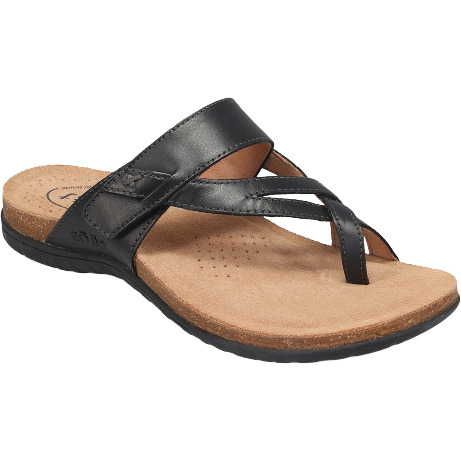 Womens Taos Taos Perfect Women's Thong Sandals Black Leather Black Leather