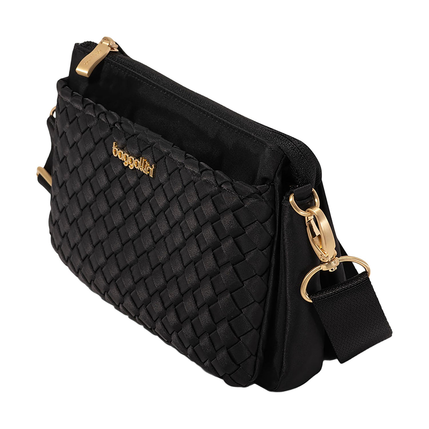 Womens Baggallini Baggallini Perry Woven Crossbody Handbag Black Twill Black Twill