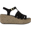 Womens Fit flop FitFlop Platfforms Graphic-Weave Fisherman Sandal Women's Wedge Sandals Black Black