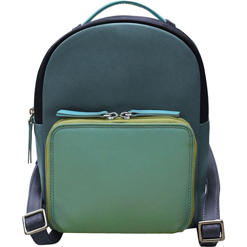 Ili new york Women's ili New York Pocket Mini Backpack Serenity Leather Serenity