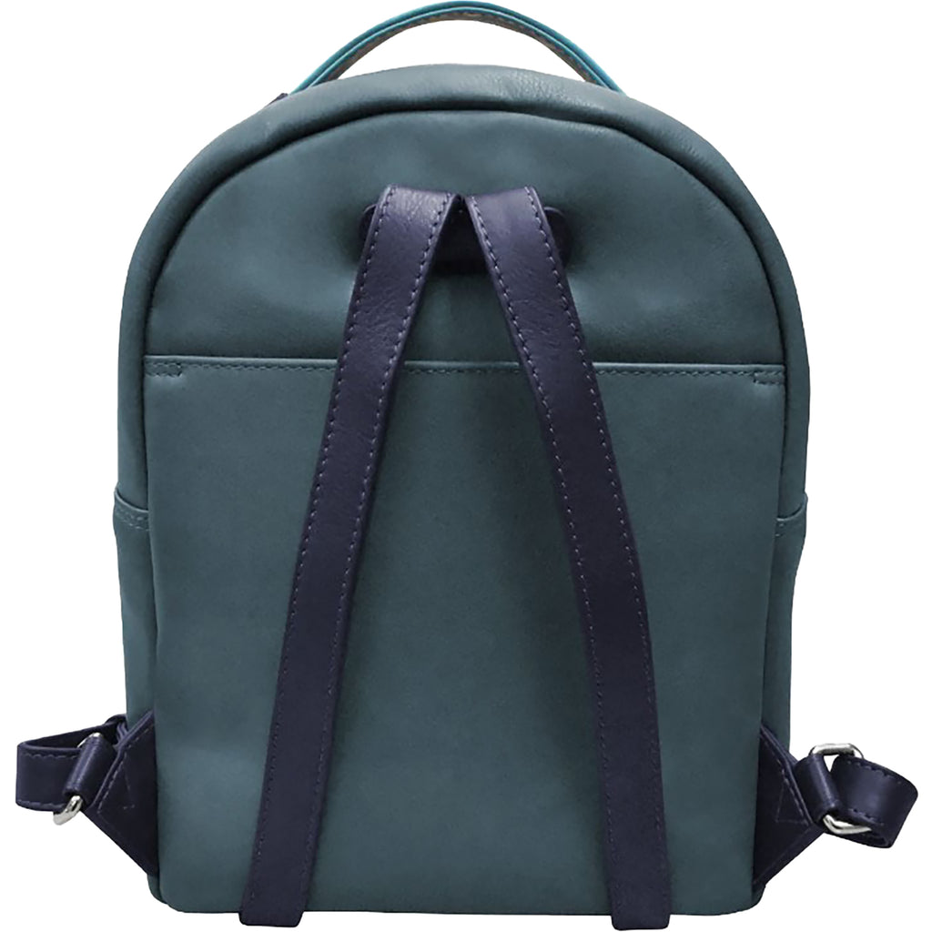 Ili new york Women's ili New York Pocket Mini Backpack Serenity Leather Serenity