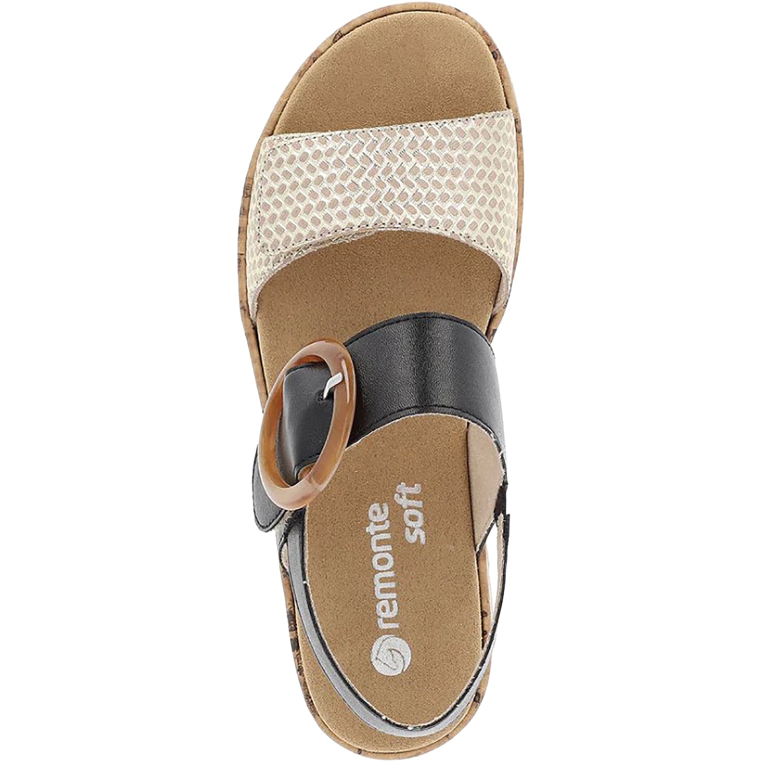 Womens Remonte Remonte R6853-02 Jocelyn 53 Women's Sandals Beige/Gold/Schwarz Beige/Gold/Schwarz