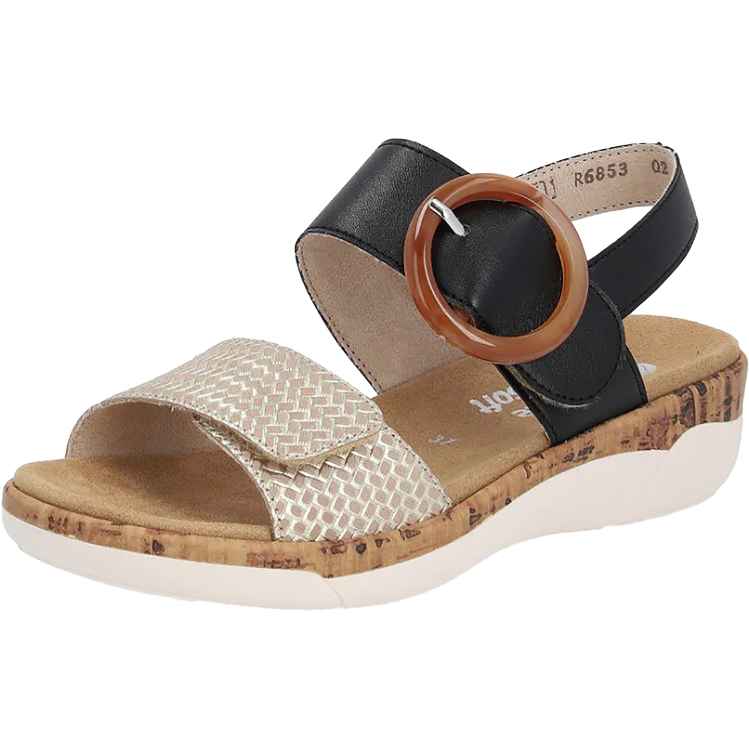 Womens Remonte Remonte R6853-02 Jocelyn 53 Women's Sandals Beige/Gold/Schwarz Beige/Gold/Schwarz