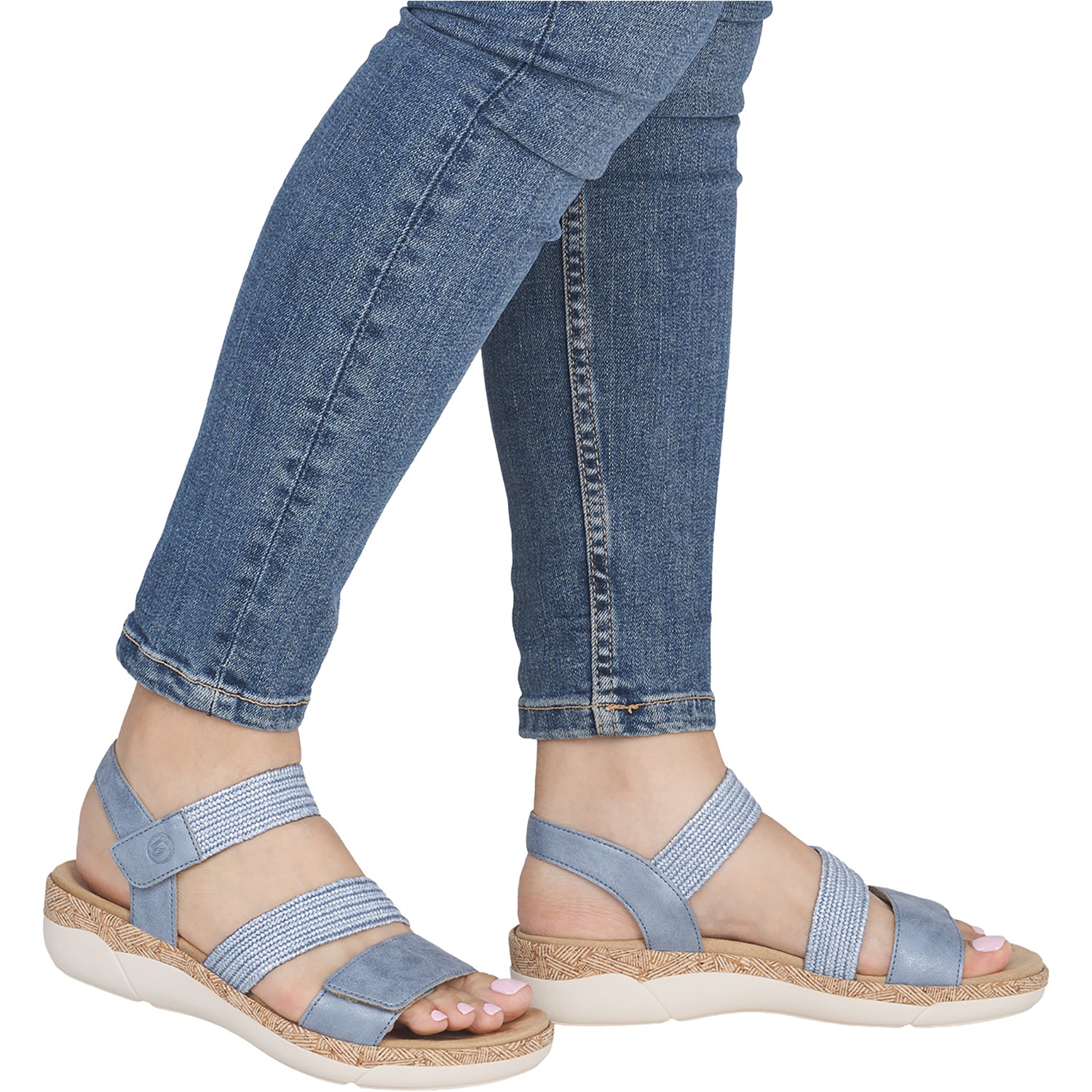 Womens Remonte Remonte R6861-12 Jocelyn 61 Women's Sandals Blue Woven Stretch Blue Woven Stretch