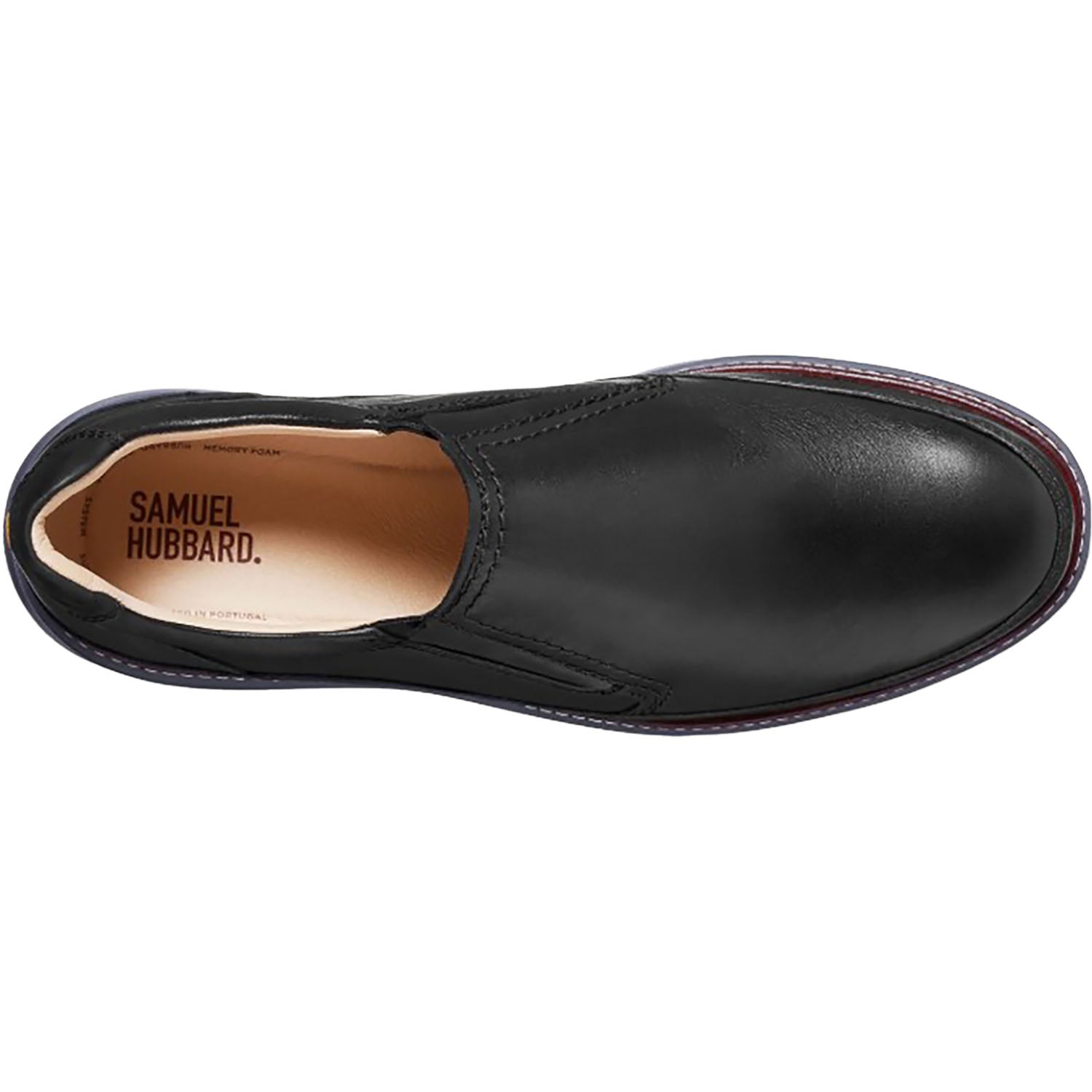 Mens Samuel hubbard Samuel Hubbard Rafael Men's Slip Ons Black Leather Black Leather