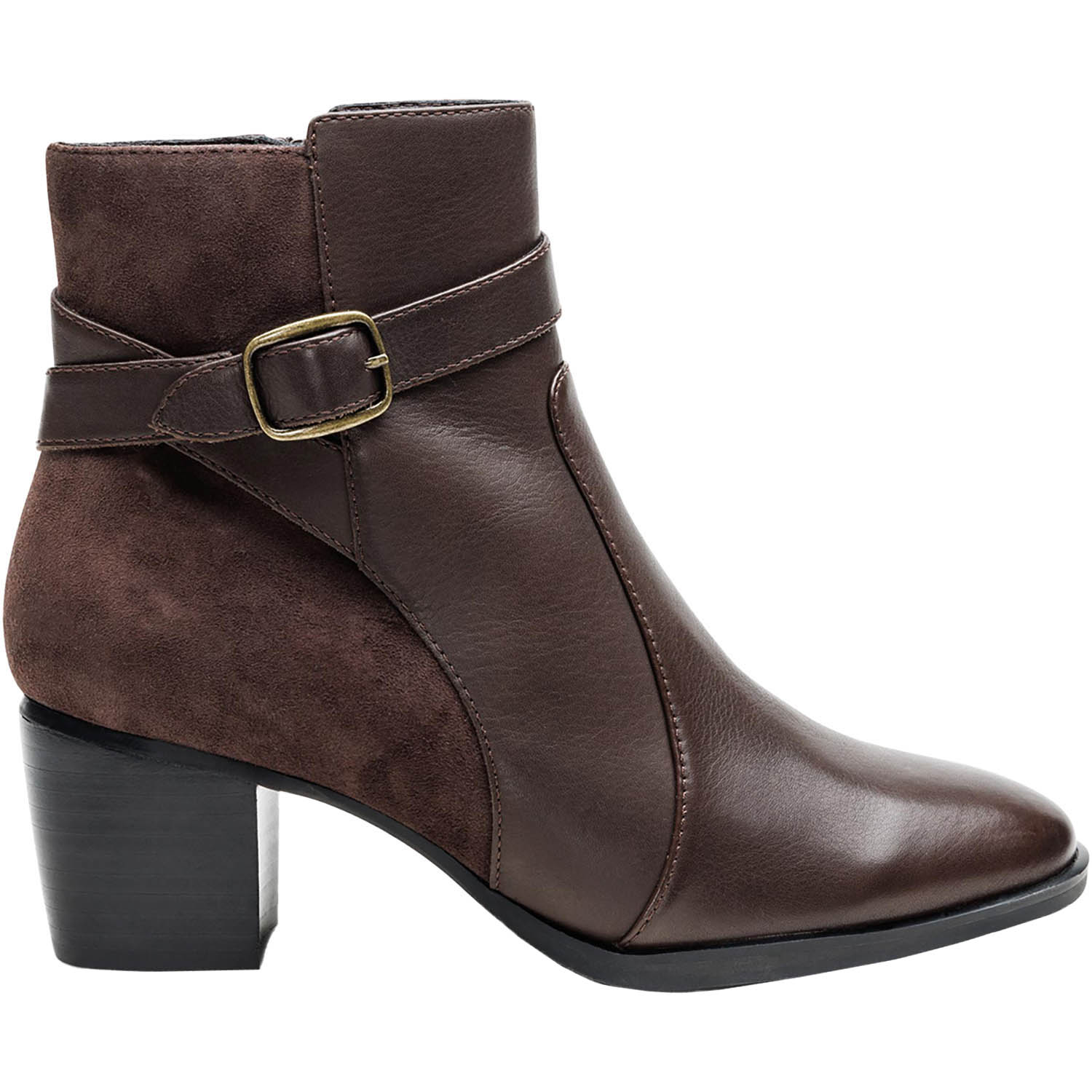 Womens Aetrex Aetrex Rebecca Women's Boots Dark Brown Leather/Suede Combi Dark Brown Leather/Suede Combi