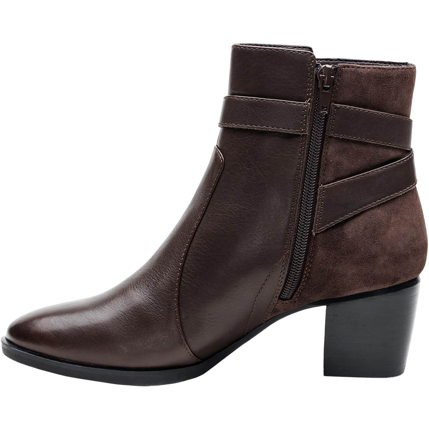 Womens Aetrex Aetrex Rebecca Women's Boots Dark Brown Leather/Suede Combi Dark Brown Leather/Suede Combi