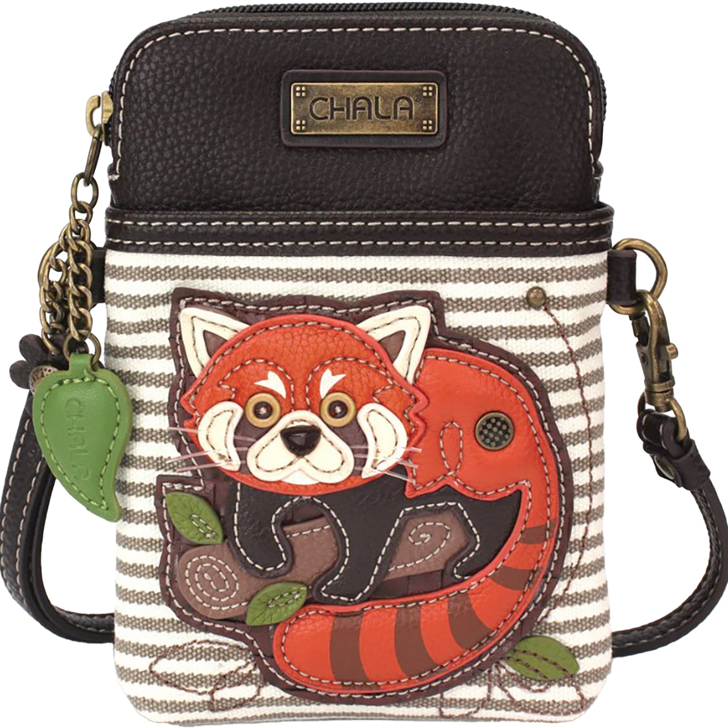 Womens Chala Chala Red Panda Cellphone Crossbody Handbag Grey Stripe Grey Stripe