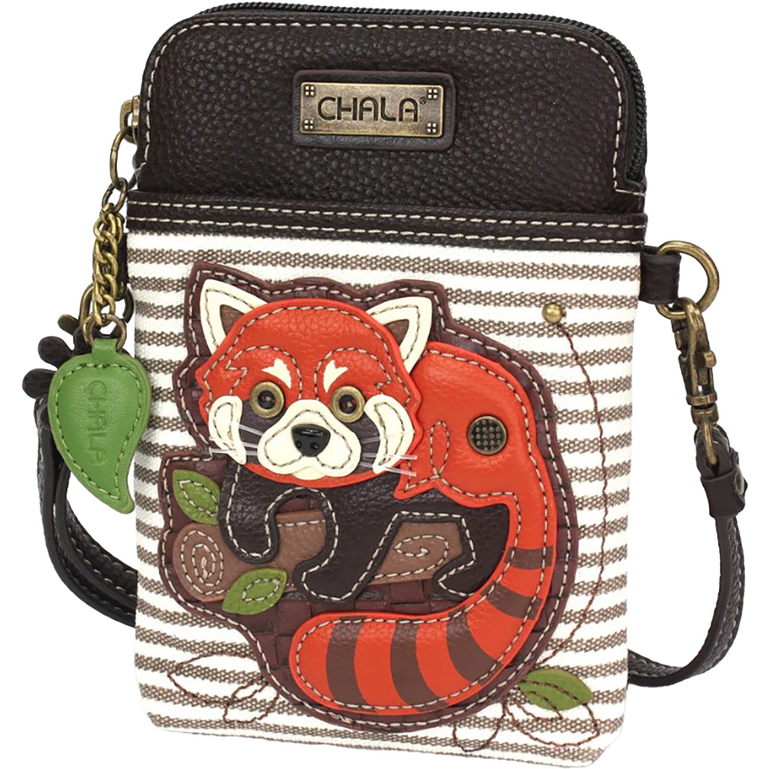 Womens Chala Chala Red Panda Cellphone Crossbody Handbag Grey Stripe Grey Stripe