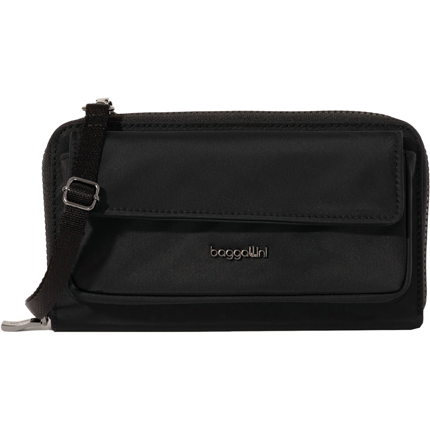 Womens Baggallini Baggallini RFID Phone Wallet Crossbody Black Twill Black Twill