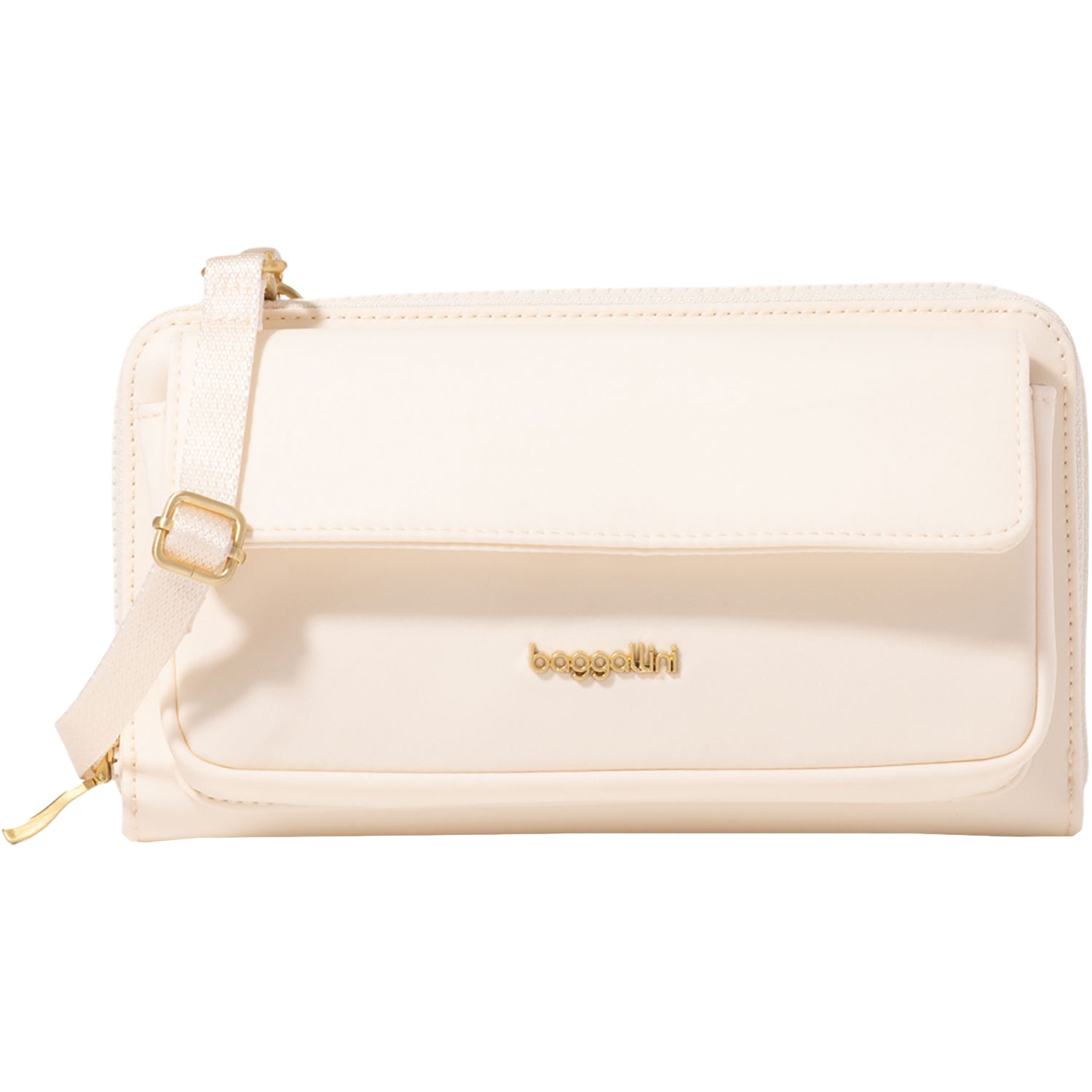 Womens Baggallini Baggallini RFID Phone Wallet Crossbody Coconut Twill Coconut Twill