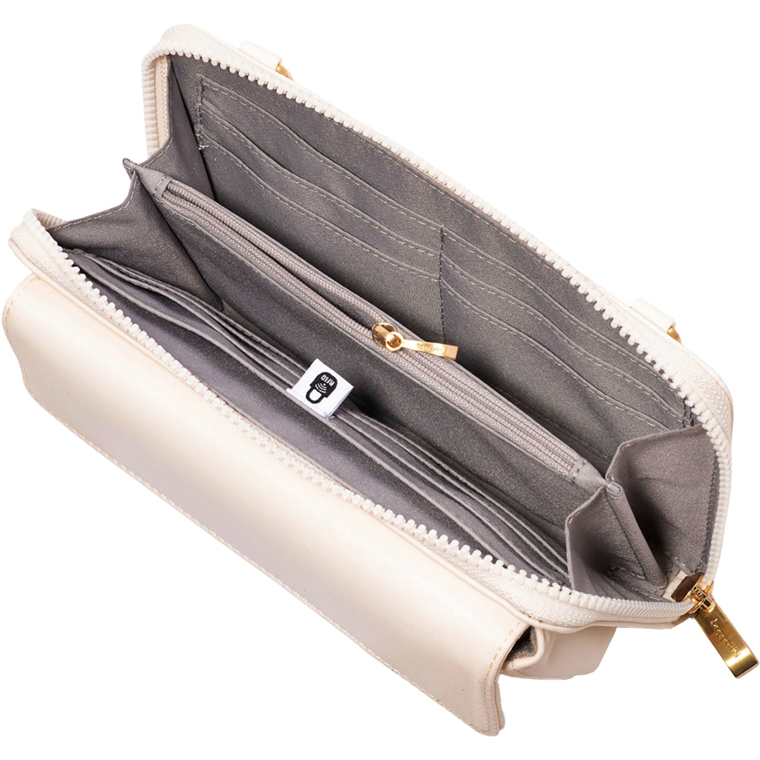 Womens Baggallini Baggallini RFID Phone Wallet Crossbody Coconut Twill Coconut Twill