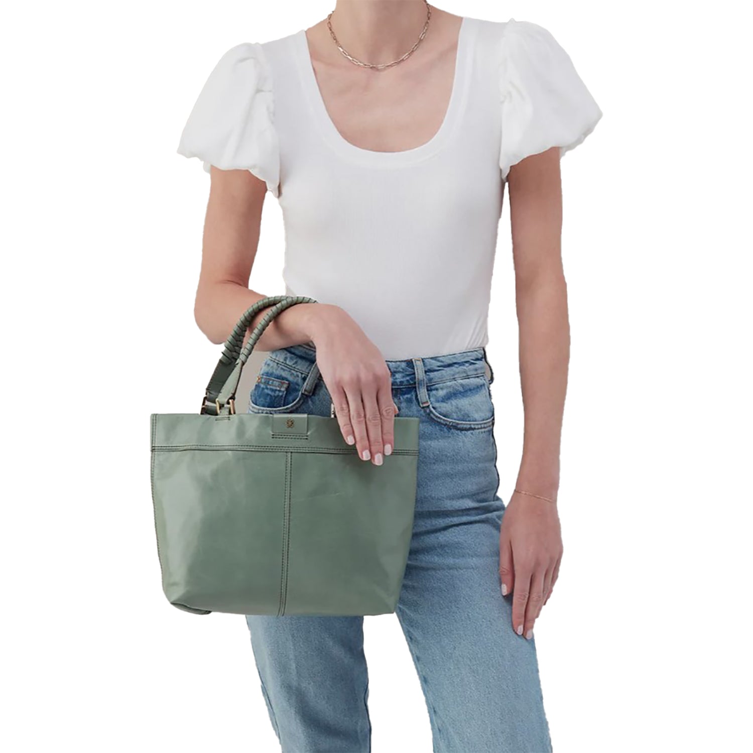 Womens Hobo Hobo International Romy Medium Tote Jade Polished Leather Jade Polished Leather