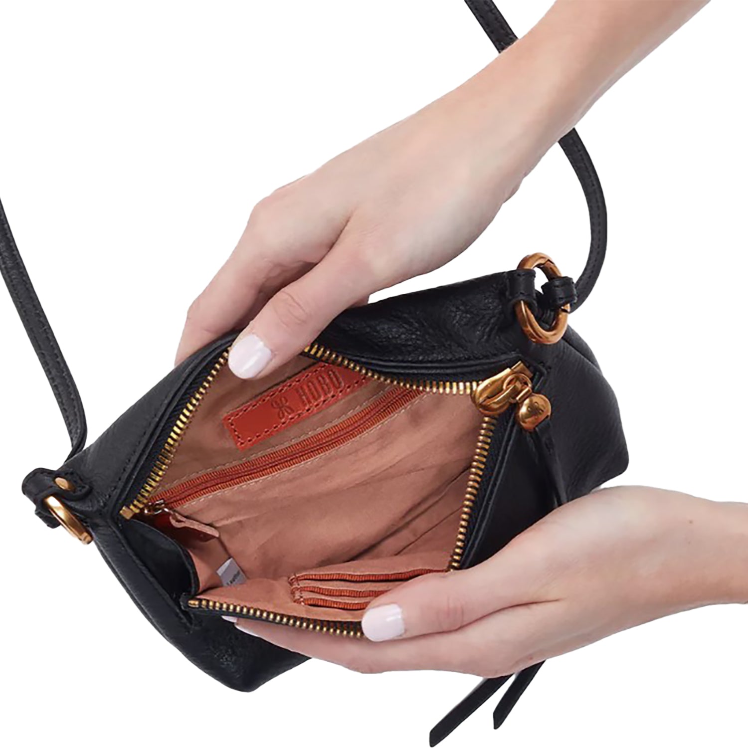 Womens Hobo Hobo International Run About Crossbody Black Pebbled Leather Black Pebbled Leather