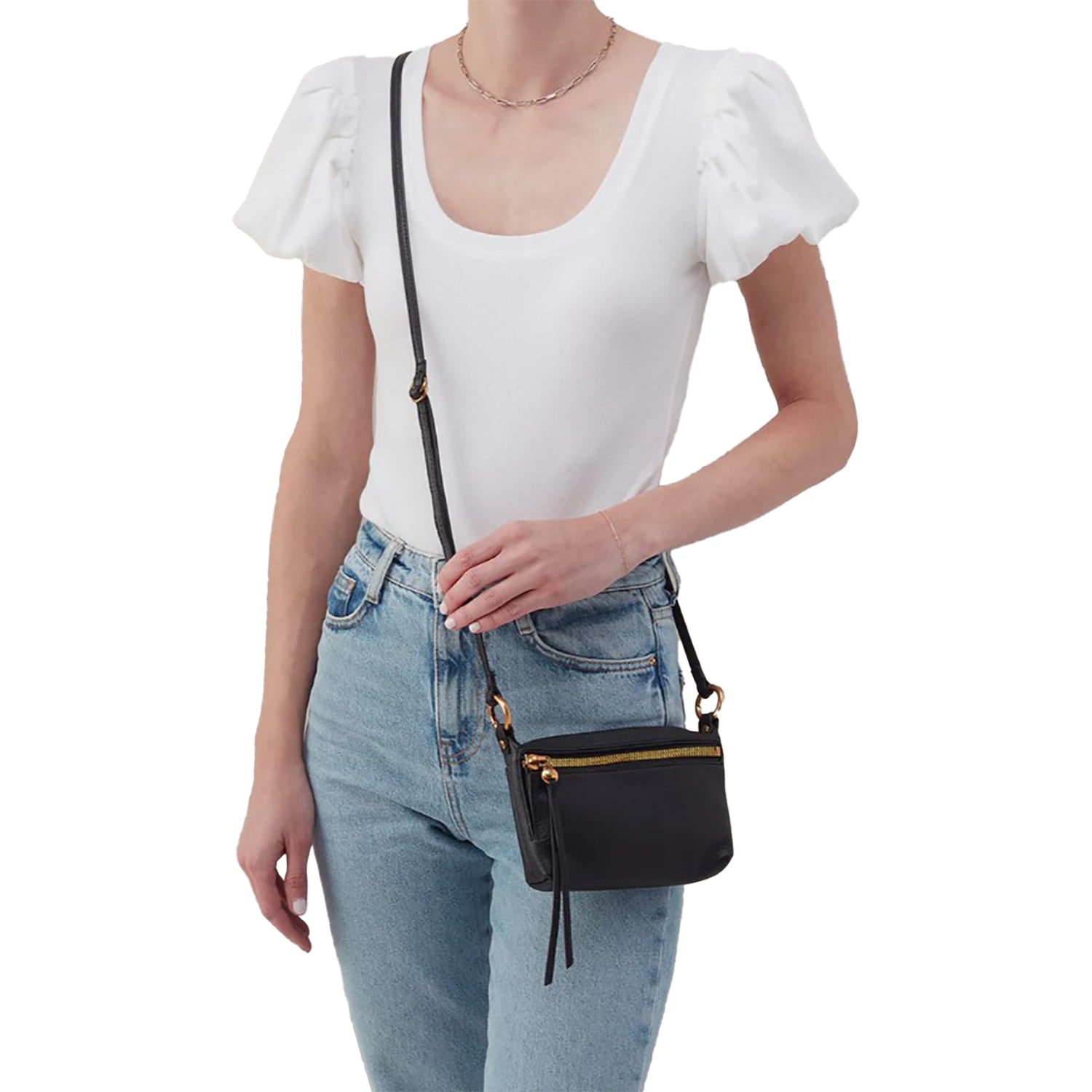 Womens Hobo Hobo International Run About Crossbody Black Pebbled Leather Black Pebbled Leather