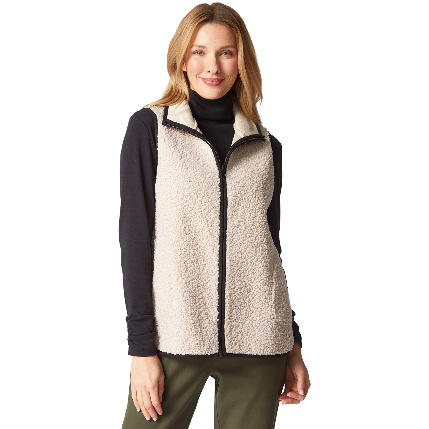 Womens Habitat Habitat Reversible Faux /Sherpa Allie Vest Women's Outerwear Vests Dove Dove