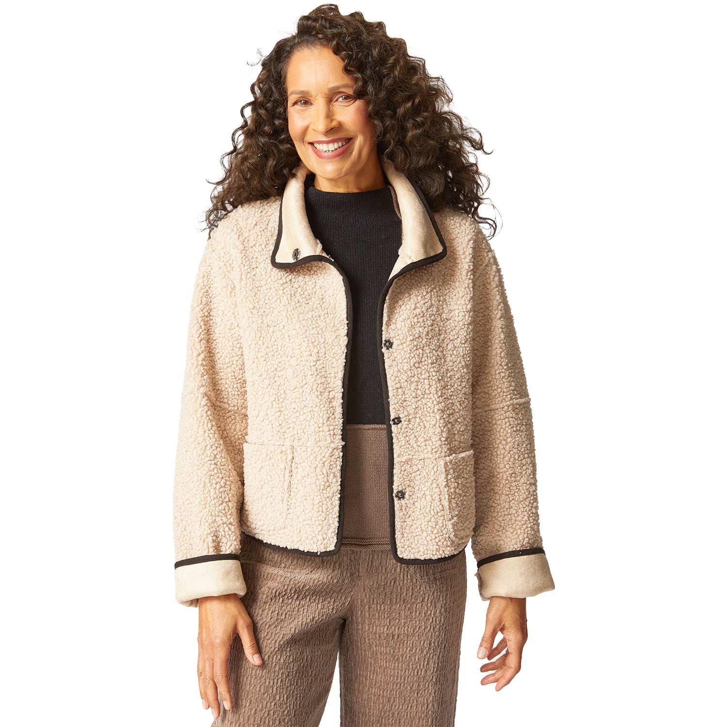 Womens Habitat Habitat Faux /Sherpa Kiki Jacket Women's Outerwear Dove Dove