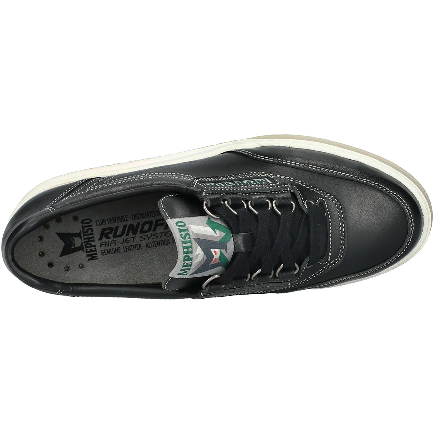 Womens Mephisto Mephisto Rush 4800/30 Women's Sporty Lace Up Shoes Black Black