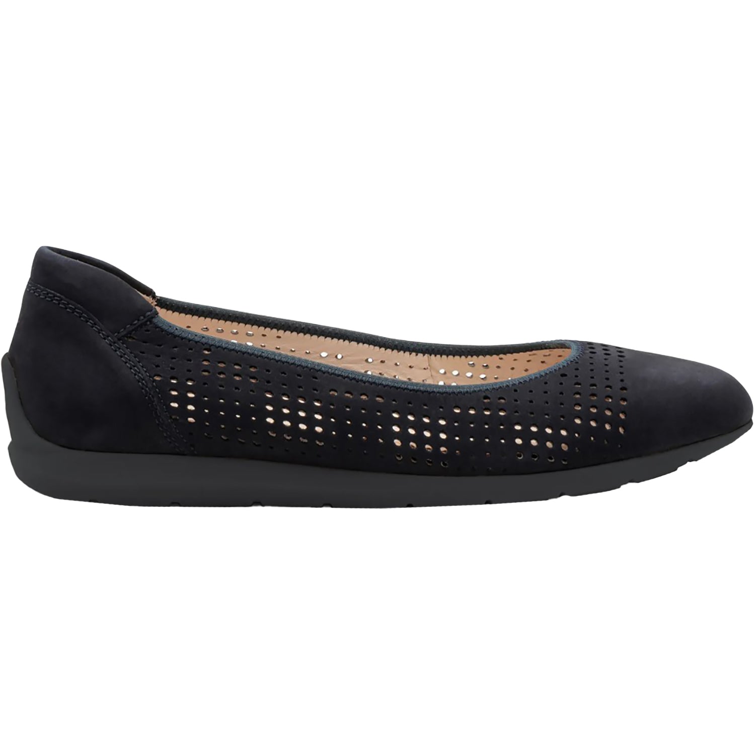 Womens Ara shoes Ara Sarah Perf Women's Flats Black Nubuck Black Nubuck