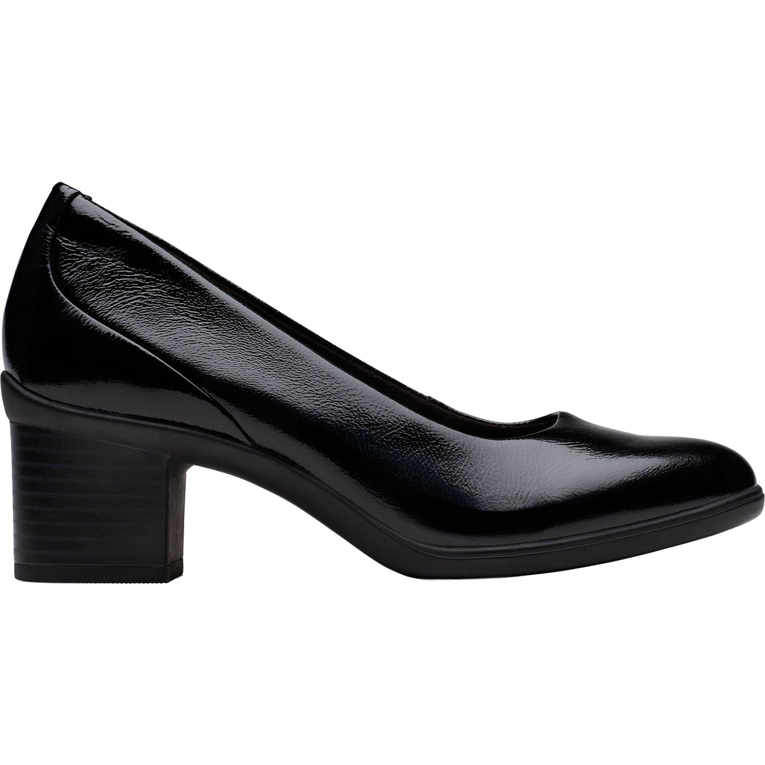 Womens Clarks Clarks Shaya Poppy Women's Dress Heels Black Patent Black Patent