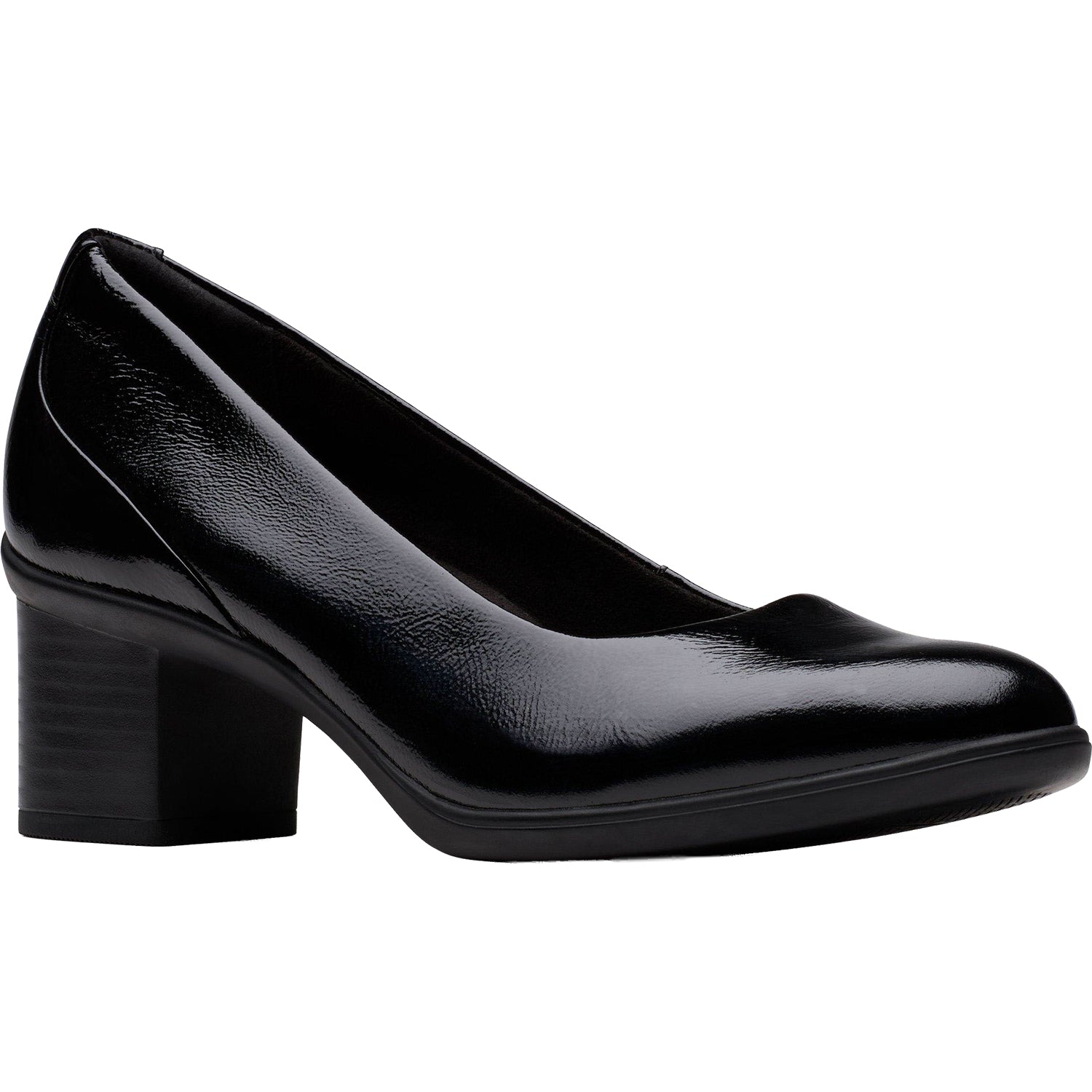 Womens Clarks Clarks Shaya Poppy Women's Dress Heels Black Patent Black Patent