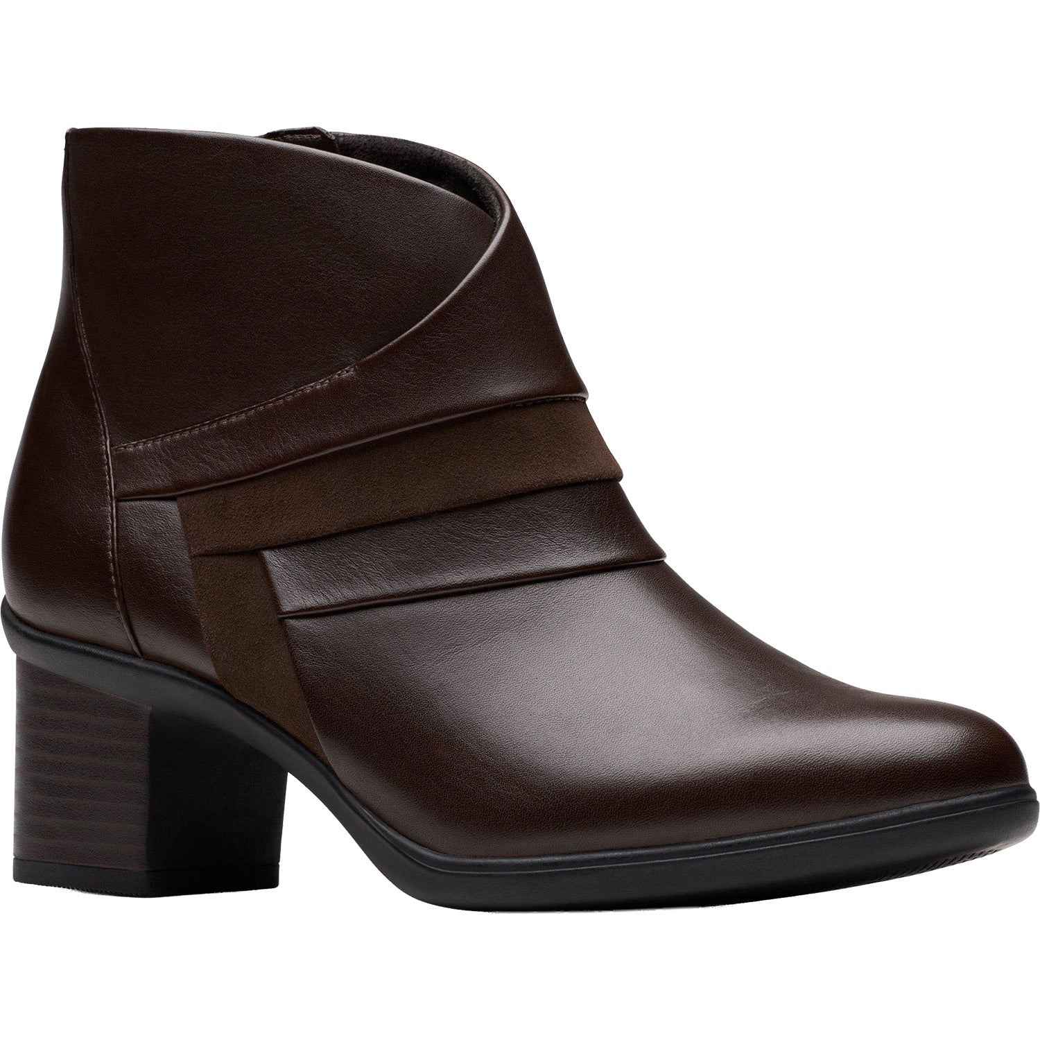 Womens Clarks Women's Clarks Shaya Sky Dark Brown Leather Dark Brown Leather