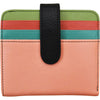 Womens Ili new york Women's ili New York Small Bi-Fold Wallet Peach Multi Leather Peach Multi